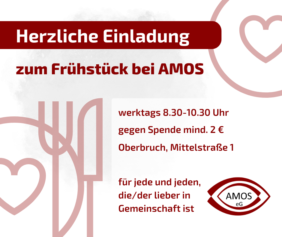AMOS Frühstück Postkarte